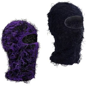 2 Pack Distressed Balaclava Ski Masks for Men,Shiesty Sheisty Masks for Cold Weather,Women Winter Knitted Full Covering