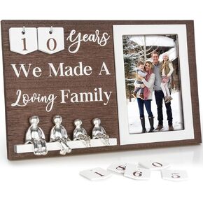Anniversary Idea for Wife Gifts for All Anniversaries, Wedding Anniversary for Her Gifts 10 Year Tin Anniversary Personalized Anniversary for Couples Aluminum Family Tree Decor Picture Frame Keepsake