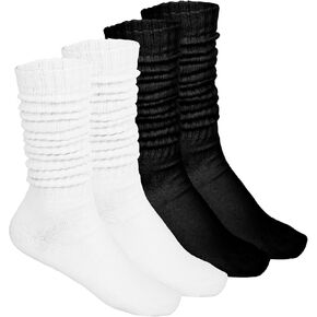 زوجان من الجوارب المترهلة للنساء من Bewudy، جوارب طويلة حتى الركبة، جوارب طويلة ناعمة، حزمة جوارب طويلة مترهلة in Kuwait