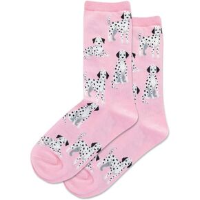Hotsox Women's Dalmatian Crew Socks 1 Pair, Pink, Women's 9-11