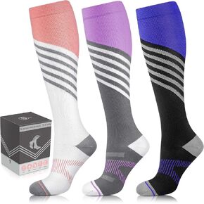 Compression Socks for Women,Knee-High Support for Running Socks 3 Pairs