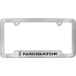 Lincoln Navigator Chrome Plated Metal Bottom Engraved License Plate Frame Holder