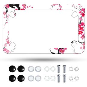 Motorcycle American Flag Blood Spatter License Plate Frame Stainless Steel Material Funny Motorbike License Plate Holder Motorcycle Accessories 7" X 4" Inch