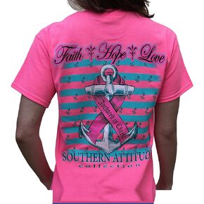 Southern Attitude Hope Breast Cancer Awareness Pink Short Sleeve Shirt