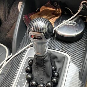 Carbon Fiber Gear Shift Shifter Knob Cover Cap Trims for Audi Q3 F3 RSQ3 2019 2020 2021 2022 2023 (19 Q3)
