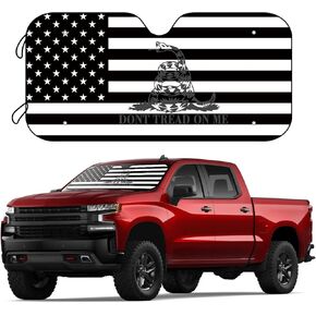 American Black and White Flag Dont Tread On Me - Car Windshield Sunshade Foldable Sun Shade Blocks UV Rays Keep Your Vehicle Cool Fit Most Cars SUV Trucks - 57 x 27 Inch