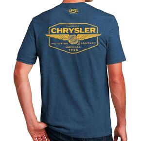 Chrysler 1925 Cotton polyblend T-Shirt for Men Supremely Soft, Slightly Fitted Shape Royal Fleck Tees