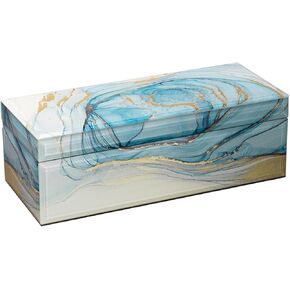 Jewelry Organizers and Storage - Painted Glass Jewelry Box, Luxury Jewelry Storage Box for Earring, Ring, Necklace, Bracelets