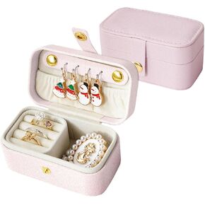 Ideal Swan 2Pcs Travel Jewelry Box, Mini Travel Ring Box, Jewelry OrganizerTravel Essentials and Portable Gifts for Women Girls