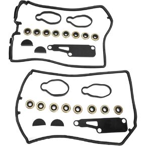 Motoforti Valve Cover Gasket, Cylinder Head Valve Seal Gasket, for Subaru Impreza WRX 2.0L Turbo 02-05, Rubber, with Spark Plug Seals, No.13272AA094 Black, 1set
