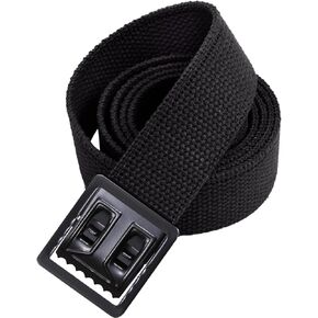 Rothco Web Belt with Open Face Buckle, Black, Black Buckle, 44"