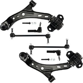 6pc Front Lower Control Arms Suspension Kit w/Ball Tie Rod End Sway Bar Link for Mustang 2005-2010, Replace for K80726 K80727 K80899