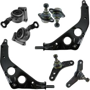 TRQ Front Suspension Kit Ball Joint Control Arm Control Arm Mounting Bracket Compatible with 2002-2008 Mini Cooper