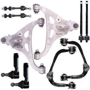 SCITOO 10pcs Front Suspension Kit For F-150 2005-2008 For Lincoln Mark LT 2006-2008 (w/Parts Lower Upper Control Arm and Ball Joint, Sway Bar Link, Inner Outer Tie Rod End)