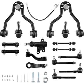 KAX Front Upper Control Arm and Ball Joints Suspension Kit K620719 K6477 K80631 ES2004 Compatible with 1999-2000 Escalade (4WD Only; 45.79mm Diameter; Stamped Steel Lower Control Arms)-15pcs