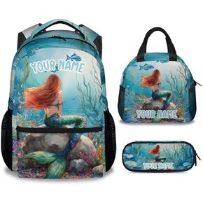 Kid Backpack for Girls - 17 Inch Pink Durable Mermaid Bookbag for School, Travel and Camp - Aesthetic School Backpack with Large Capacity, Lightweight