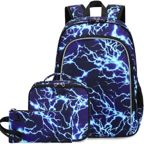 Backpack for Boys,Boy Backpacks Cartoon Prints Schoolbag for Kids Children Teens Elementary Primary Laptop School Bags, Waterproof Lightweight Toddler Bookbag Casual Daypack with Lunch Bag Set,Car