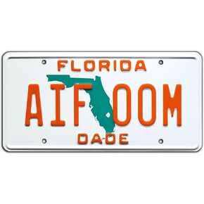 Miami Vice | AIF 00M | Metal Stamped License Plate