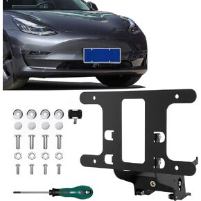 2024 Front License Plate Frame for Tesla Model Y/3 【No Drill, Custom Lock】License Plate Holder, Anti-theft License Plate Mount for Model Y 2021-2024 and Model 3 2021-2023 (Not Fit Model 3 2024) in Kuwait