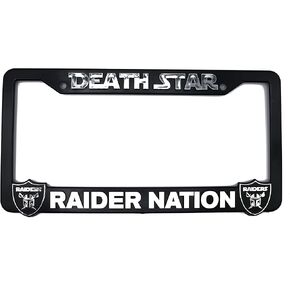 Deathstar for Raider Nation 3D Raised License Plate Frame | 1 Pack Car License Plate Cover | Universal US Car Black License Plate Holder | Auto Accessories (Car, Truck and SUV)