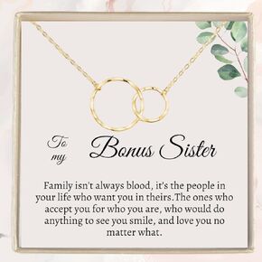 IPINK-Bonus Sister Gift Sister in Law Sister of The Groom Wedding Gift Flower Girl Bridal Shower StepSister Gift Birthday Wedding Gift (Linked Circle)