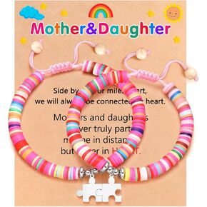 PINKDODO Puzzle Pieces Matching Bracelets Gifts for Best Friend Mother Daughter on Birthday Christmas Valentines Day