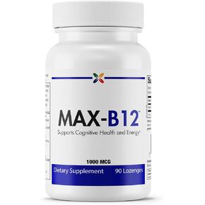Stop Aging Now - MAX-B12 Lozenges 1000 MCG - Vitamin B12 1000mcg - Immune Support, Natural Energy and Brain Support Supplement - Supports Stress Relief Regulation - Natural Sleep Aid - 90 Lozenges