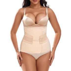 Moolida Abdominal Binder Post Surgery Postpartum Belly Band Belly Wrap Hernia Belt Stomach Compression Wrap C-Section,Nude,S/M