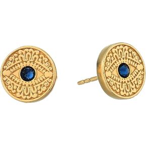 Alex and Ani Evil Eye Post Earrings 14kt Gold Plated One Size