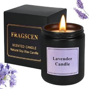 Lavender Candle, Candles for Women, Candles for Home Scented, Lavender Scented Candles, Aromatherapy Candles for Stress Relief, Natural Soy Candles, 7oz 40 Hours