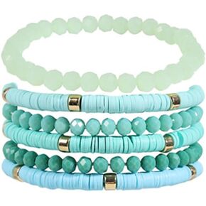 Bohemian Beaded Bracelets Multilayer Stackable Beads Wrap Bracelet Stretch Crystal Bead Bracelet for Women Teen Girls Christmas Gift Jewelry in Saudi Arabia