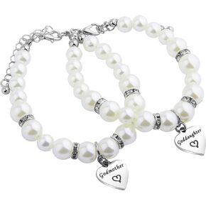 SEIRAA Godmother Bracelet Pearl Bracelet First Communion Gift for Godmother from Goddaughter