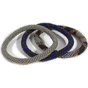 Weavish Beaded Bracelets traditional American native style roll-over and stretchable crochet rope handmade jewelry [unisex]