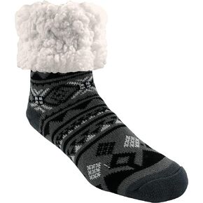 Pudus Cozy Winter Slipper Socks Women & Men w Non-Slip Grippers Faux Fur Sherpa