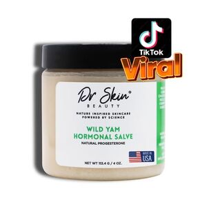 Dr Skin Organic Wild yam Cream for Hormone Balance. 100% Natural Balancing Cream for Women. Wild Yam Cream for PMS, Menopause Relief, and for All Skins. (4 oz.) 90 Days
