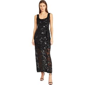 Donna Morgan Women's Floral Sequin Low Scoop Back | Maxi Party Dress