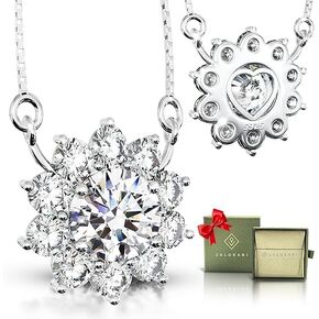 925 Sterling Silver Moissanite Necklace - Romantic Gifts For Her – Engraved Heart Necklaces For Women, Great Wife Presents Pendant Necklace, I Love You Birthday Gift For Wife