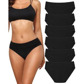6 pack Cotton Hipster Underwear For Women Cheeky Bikini Panties Breathable Stretchy Soft S-XXL
