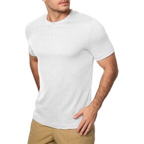 JMIERR Mens T-Shirt Short Sleeve Muscle Textured Knit Crewneck Slim T Shirt Gym Workout Athletic Tee Shirts