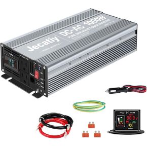 5000 Watt Pure Sine Wave Power Inverter DC 24V to 110V/120V AC Converter with 2 AC,5V 2.4A USB Charging Ports, Car Solar Power Inverters with LCD Display for Home RV Truck
