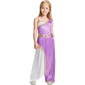 IKALI Kids Girls Greek Goddess Costume Athena Grecian 3-10 Years Fancy Dress Christmas Outfit