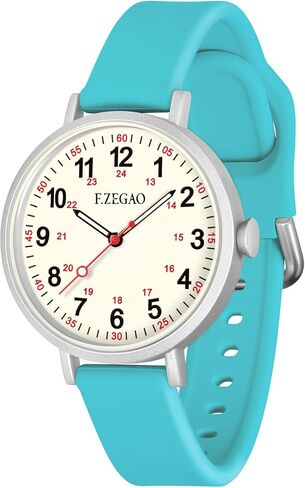 Nurse Watch for Medical Doctor Professionals Student Easy Read Dial with Luminous 24 Hours Red Second Soft Thin Silicone Band 50M Waterproof in Saudi Arabia
