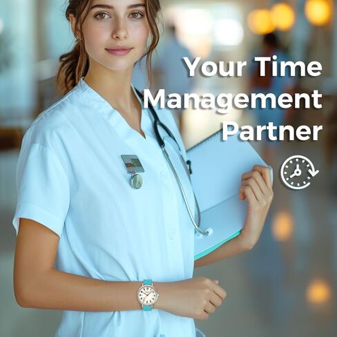 Nurse Watch for Medical Doctor Professionals Student Easy Read Dial with Luminous 24 Hours Red Second Soft Thin Silicone Band 50M Waterproof in Saudi Arabia