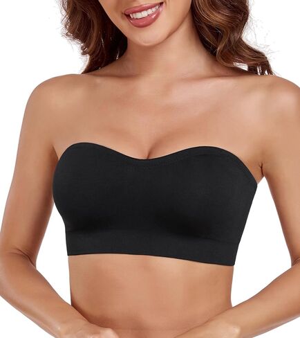 Lemorosy Women's Wireless Bandeau Bra Multiway Convertible Bralette Seamless Non-Slip Comfortable Strapless Tube Top Bra in Saudi Arabia