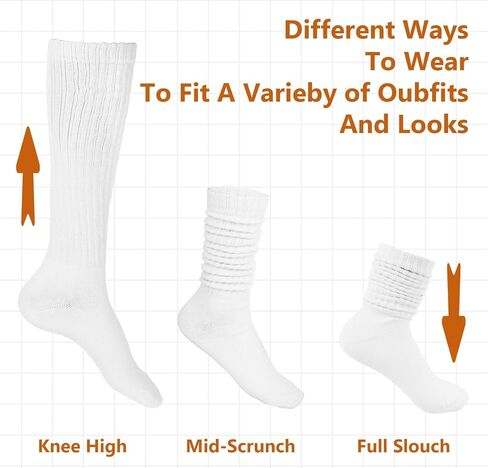 زوجان من الجوارب المترهلة للنساء من Bewudy، جوارب طويلة حتى الركبة، جوارب طويلة ناعمة، حزمة جوارب طويلة مترهلة in Kuwait