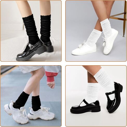 Bewudy 2 Pairs of Slouch Socks for Women, Scrunch Knee High Boot Socks Soft Long Socks, Long Slouchy Socks Pack in Saudi Arabia
