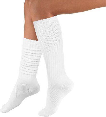 زوجان من الجوارب المترهلة للنساء من Bewudy، جوارب طويلة حتى الركبة، جوارب طويلة ناعمة، حزمة جوارب طويلة مترهلة in Kuwait