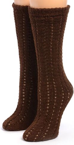 WARRIOR ALPACA SOCKS - Women's Reversible Hand Knit 100% Alpaca Wool Socks - Crew Height in Kuwait