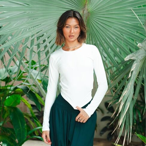 Lotus and Luna Hatha Long Sleeve Tops for Women - Active Yoga Workout Shirts, Long Sleeve Workout Tops for Active Women in Kuwait