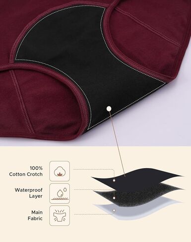 INNERSY Women's Period Underwear Hipster Postpartum Leakproof Protective Menstrual Panties 3-Pack in Saudi Arabia